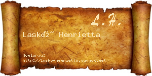 Laskó Henrietta névjegykártya